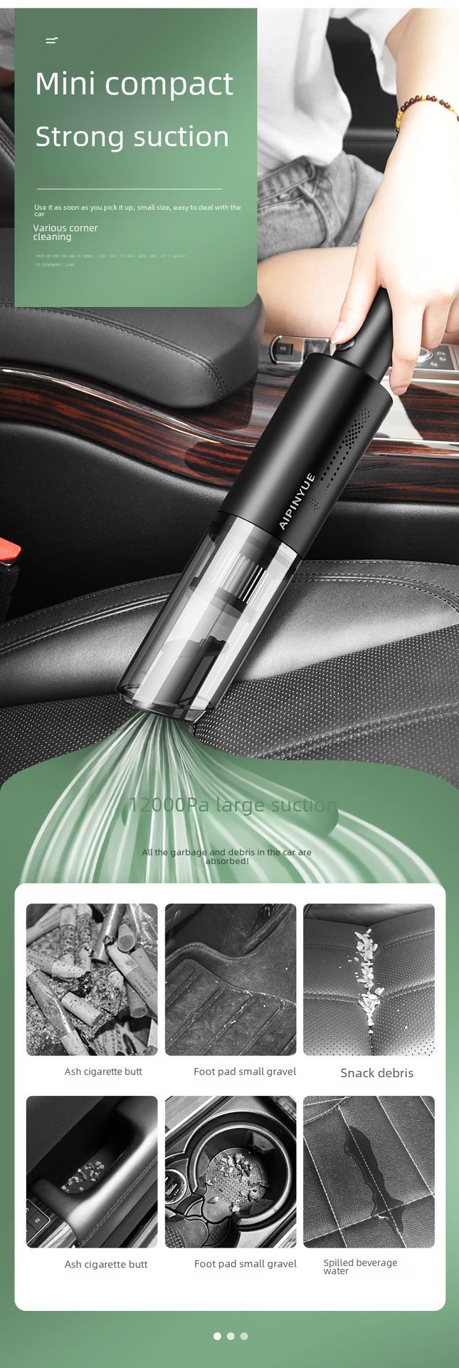 Car Wireless Vacuum Cleaner Car Handheld Portable Vacuum Appliance High Power Mini Small Car Home Dual Use_voghion.com