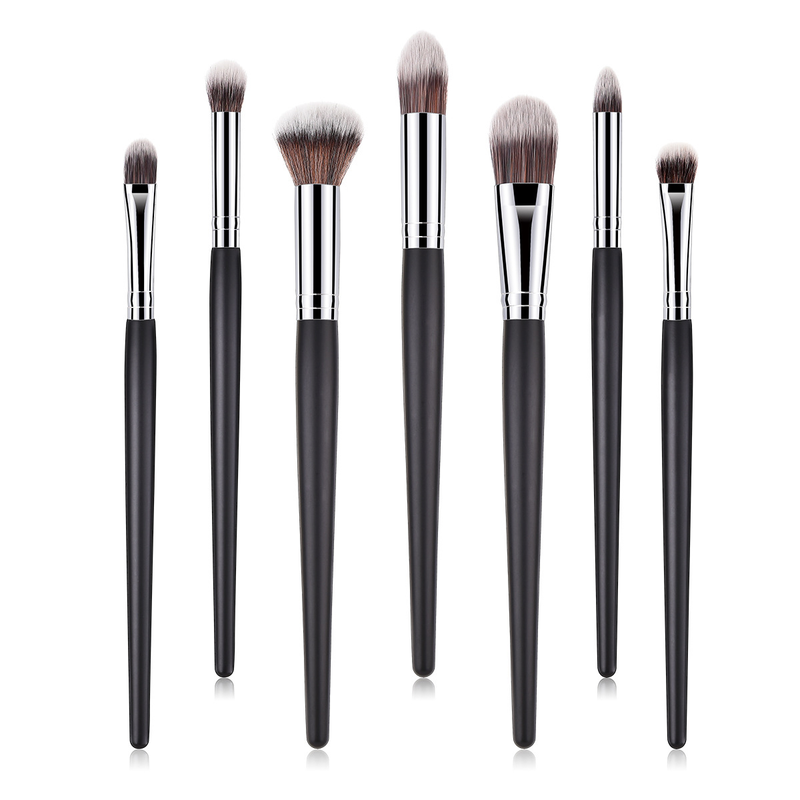 5/7/11/12 Stück Make-up-Pinsel, Make-up-Werkzeuge, Augenset, Lidschattenpinsel, schwarzes und silbernes GUIHUI_voghion.com