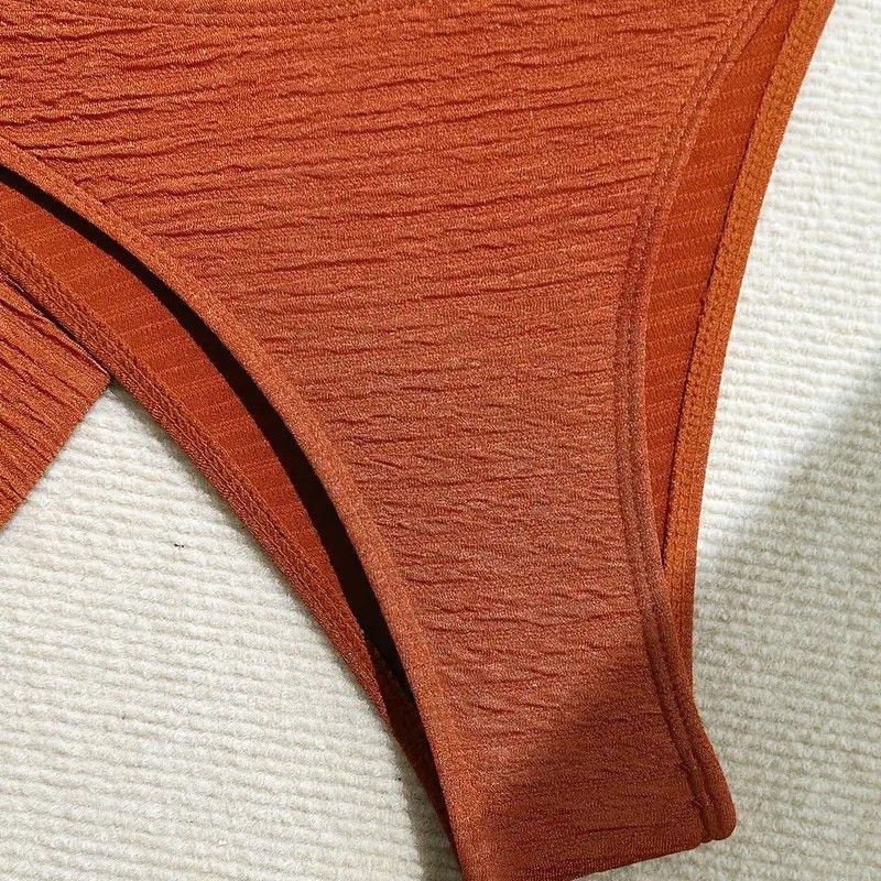 New Bikini Solid Color Swimsuit Three-piece Tube Top Beach Skirt_voghion.com