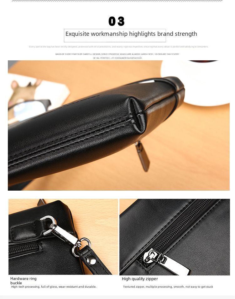 Men's Leather Business Envelope Wallet - Slim RFID Blocking Clutch With Multiple Card Slots (Large Capacity, Soft Touch, Stylish For Work & Travel)_voghion.com