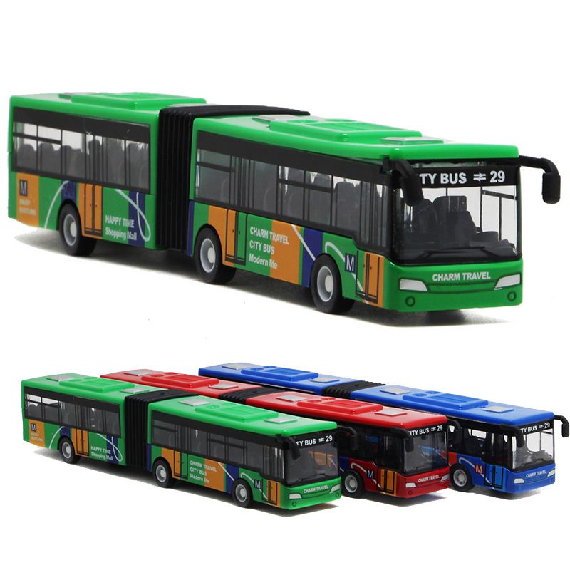 Giocattolo per bambini in lega a doppia sezione allungata piccolo autobus_voghion.com