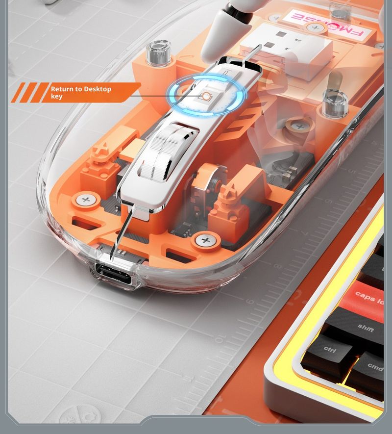 Digitex Digitex Trasparente Luminoso Magnetico Silenzioso Ricaricabile Adatto per Telefoni Huawei Tablet Laptop Mouse Wireless_voghion.com