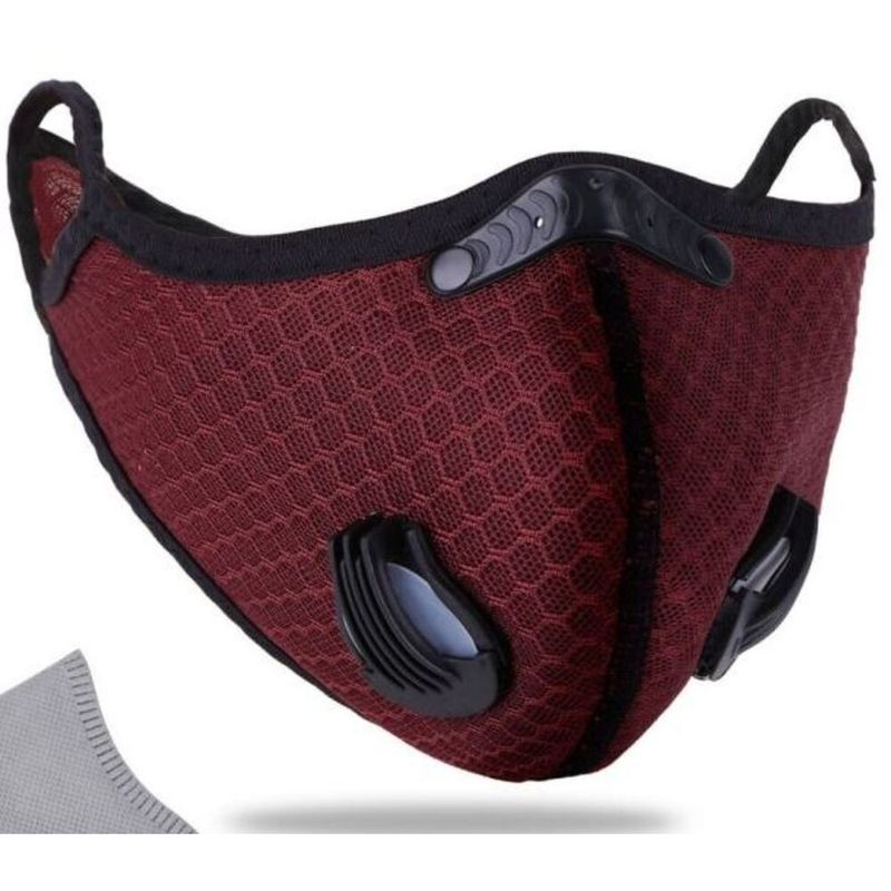 Maschere da ciclismo per uomo e donna, per attività all'aperto (con due filtri inclusi), antivento, antipolvere e antiappannamento PM2.5 al carbone attivo._voghion.com