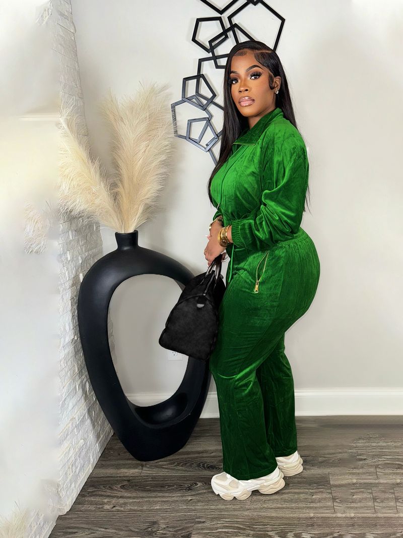 Damenbekleidung Elegantes Damen-Set aus langärmligem Stehkragen, Reißverschluss vorne und Strickjacke und Hose – zweiteiliges Winter-Outfit in Unifarben (Grau, Schwarz, Rot)_voghion.com