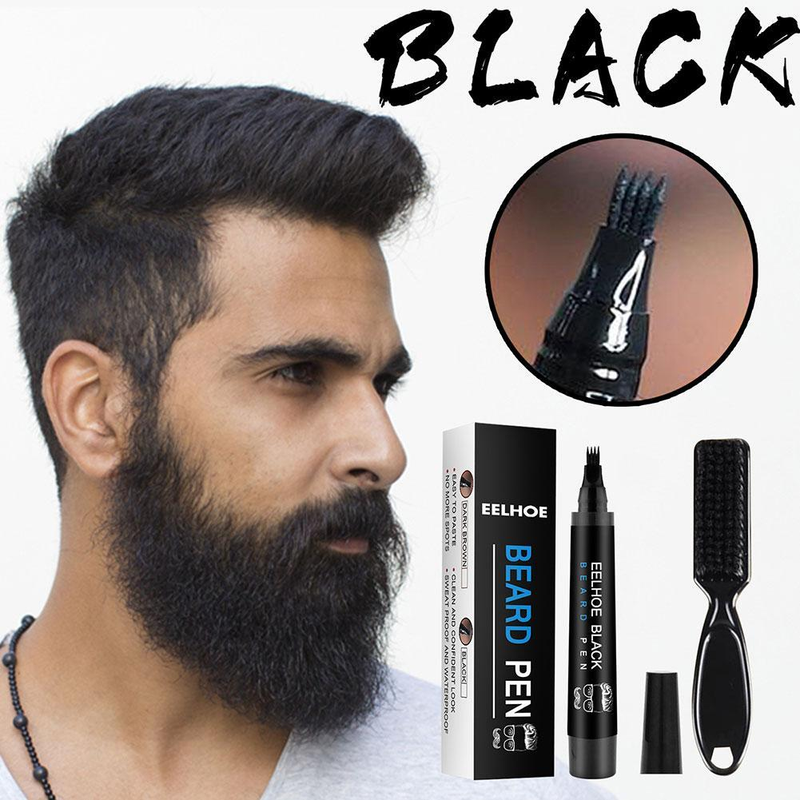 Kit penna per riempimento barba da uomo Riparazione baffi viso Forma baffi Strumento di riparazione per salone di styling Riempitore per matita per orso per uomo_voghion.com