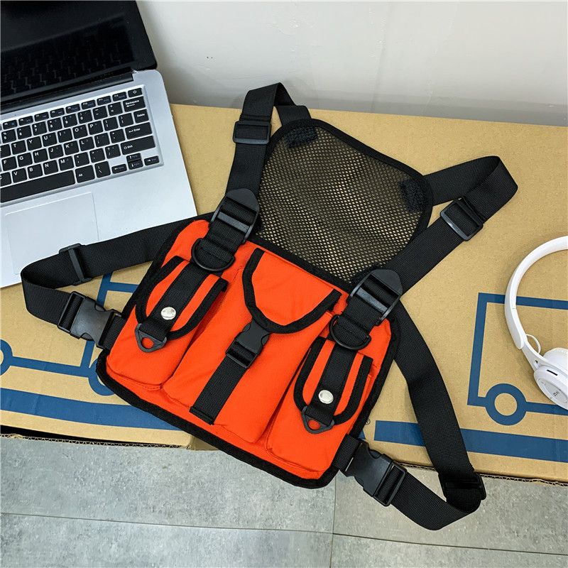 Tactical Ins Trendy Brand Functional Men's Wind Running Exercise Vest Chest Bag_voghion.com