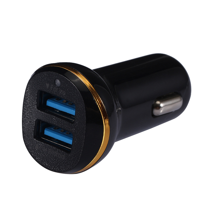 Caricabatteria per auto USB doppio Phnom Penh con luce blu LED 3.1A Music Festival_voghion.com
