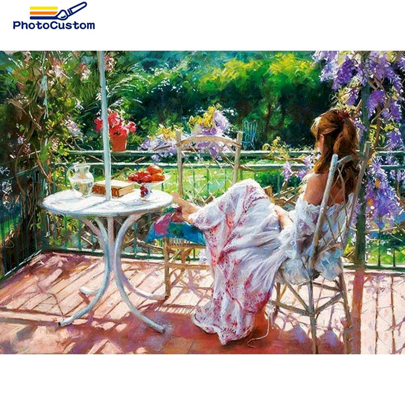 PhotoCustom 5D-Diamantgemälde „Stuhlmädchen“, vollständiger quadratischer/runder Bohrer, Diamantstickerei, Mosaik, Porträt, Heimdekoration_voghion.com