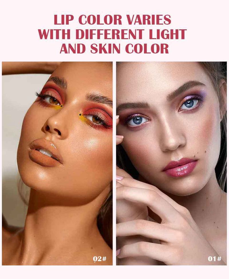 Lip Plumper hidratáló ajakfény Extrém teltebb dúsító ajakfény Színezett ajakfény Csillámos ajkak Smink 6 színben_voghion.com