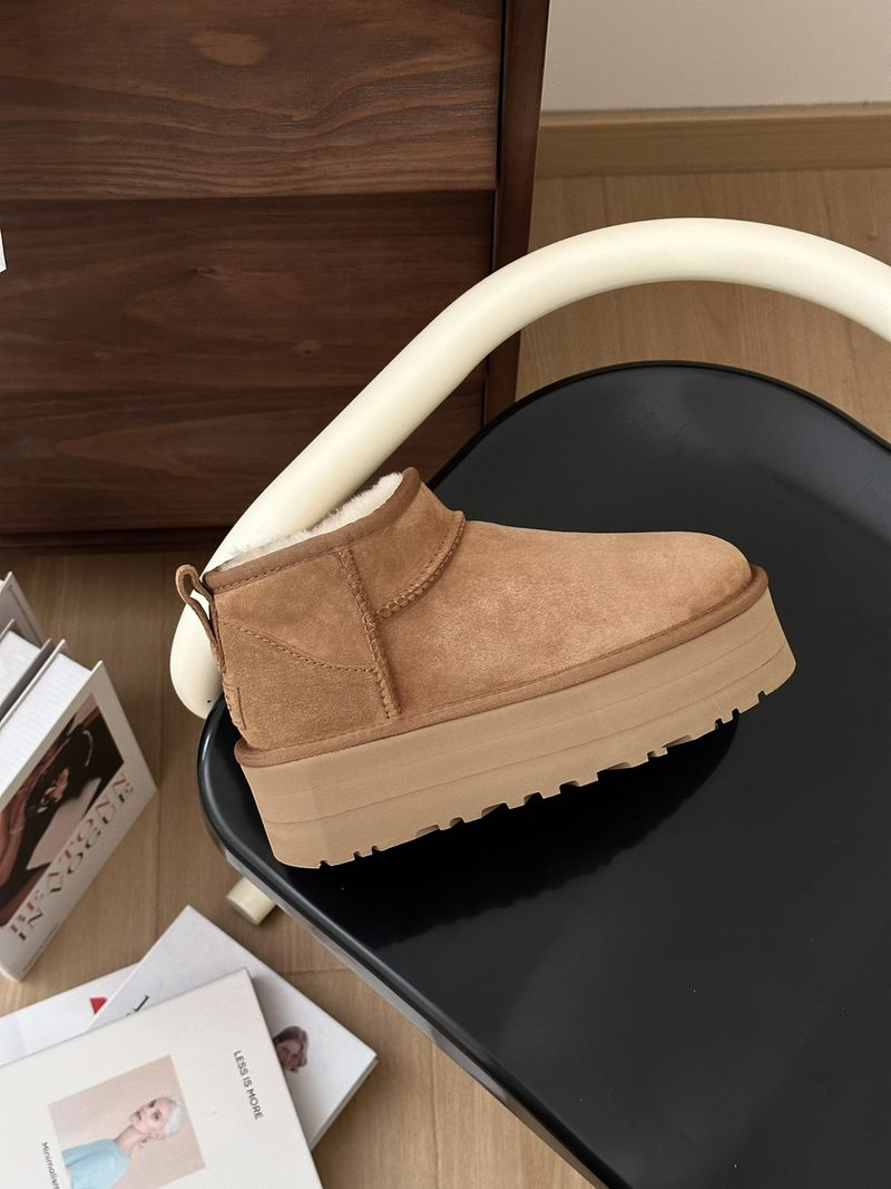 2023 Herbst/Winter Mini Dicker Boden 5 cm Modestil Henan Sangpo Schneestiefel Damen Leder und Fell Einteiler_voghion.com