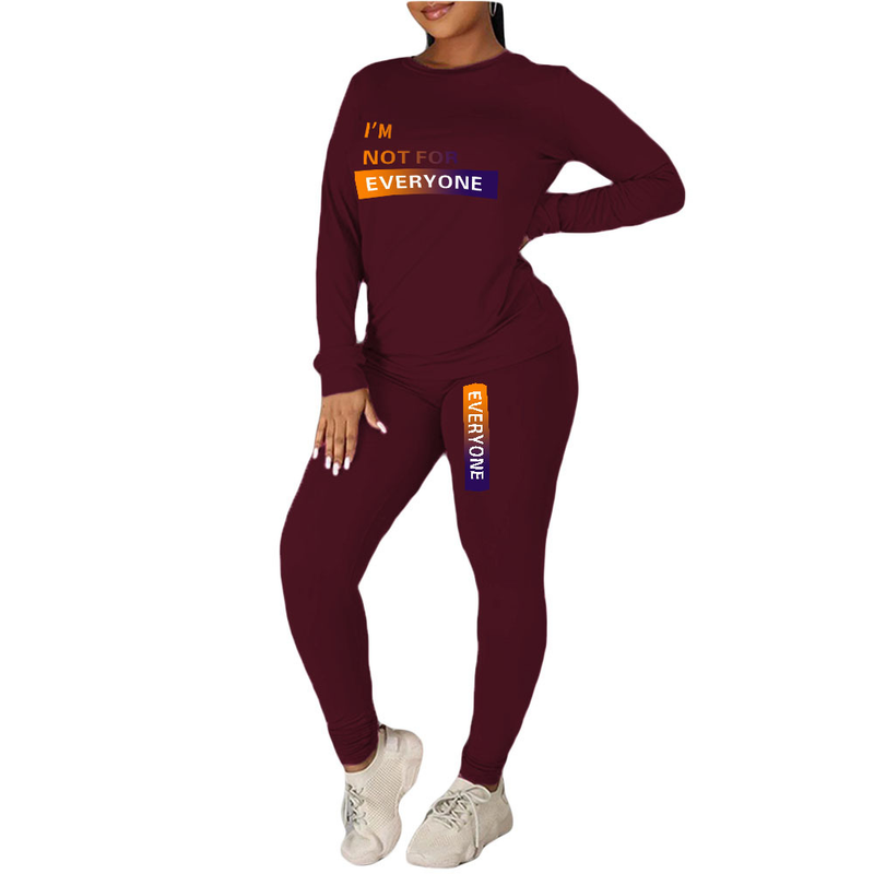 Bedrucktes, personalisiertes, lässiges zweiteiliges Set für Damen_voghion.com