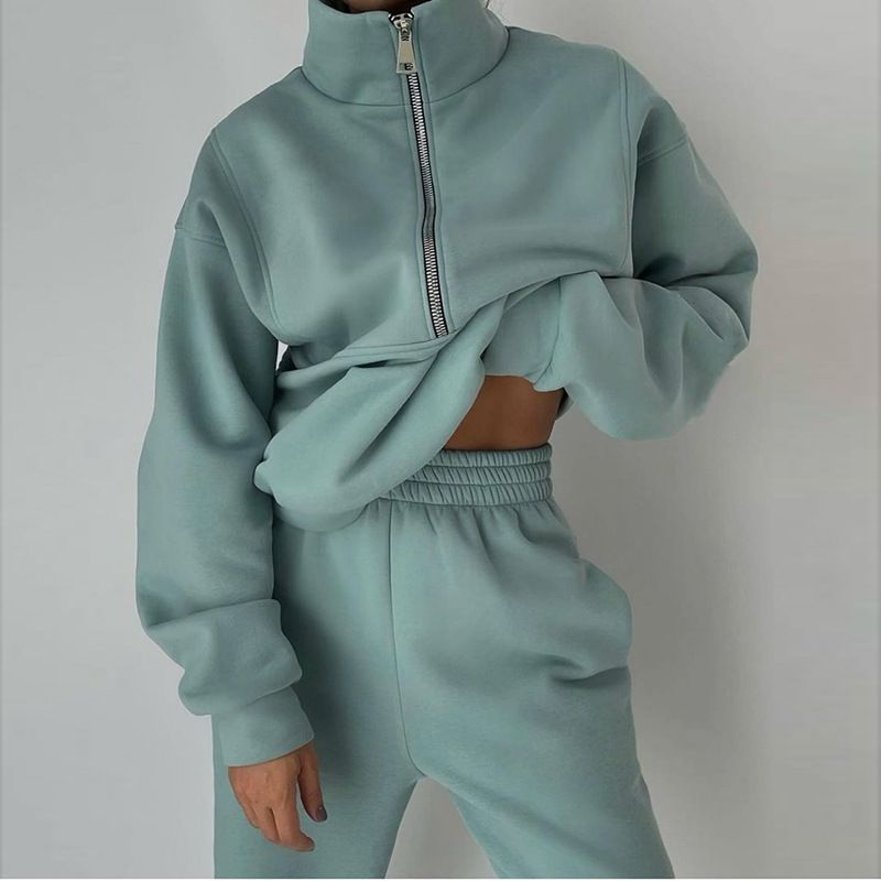 Women’s Clothing Spring Women's Two piece Suit ins Sweater Fleece Fashion Leisure Sports Suit_voghion.com