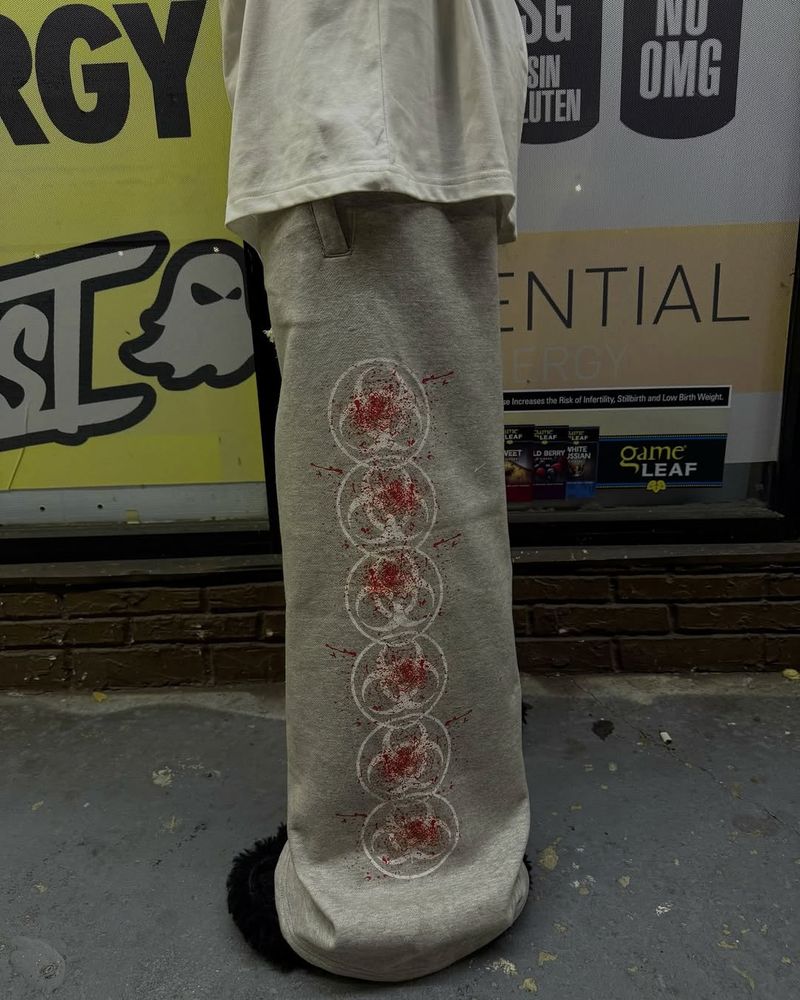 Men's Clothing Elastic Rope Sweatpants Printed Pattern Casual Trousers High Street Hip Hop Rap Street_voghion.com