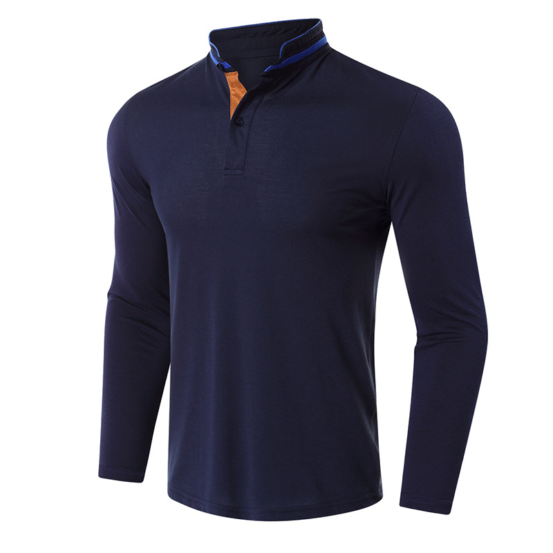 Hochwertiges Poloshirt für Herren, großes Langarm-Golf-T-Shirt mit Paul-Revers für Herren_voghion.com