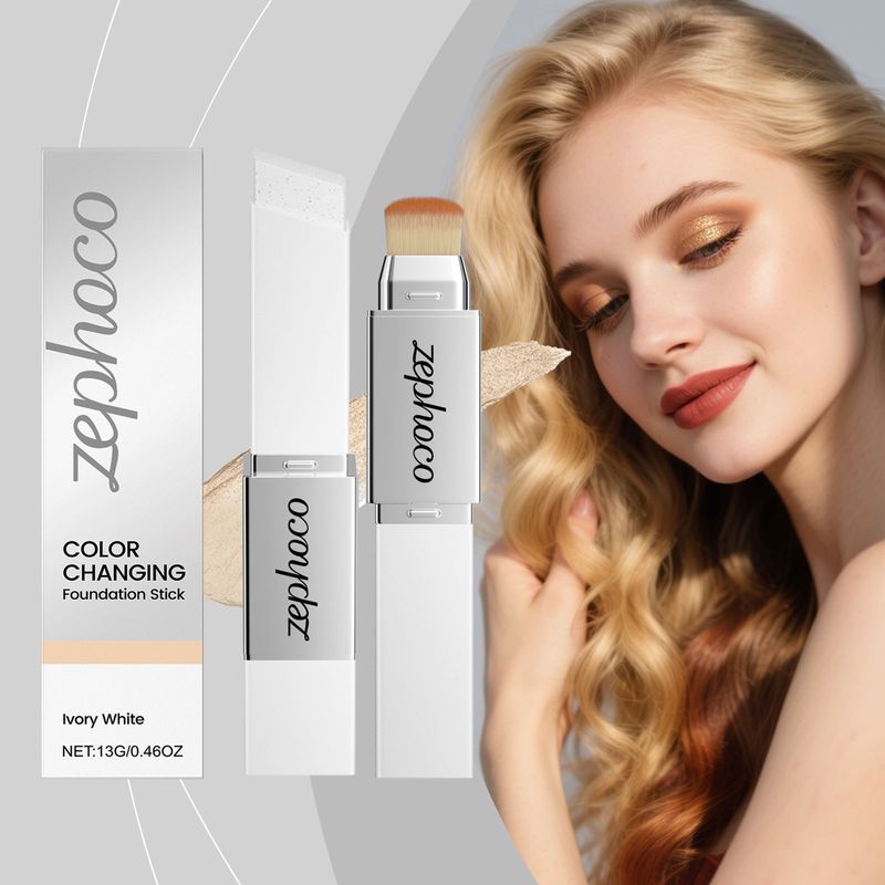 Zephoco Ivory White Sanfte Feuchtigkeitspflege, natürliche Passform, geeignet für fettige und trockene Haut, klarer Foundation-Stick_voghion.com