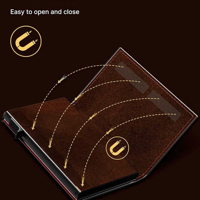 Microfiber Oil Wax Men's Wallet Tri-fold Rfid Anti-theft Brush Automatic Pop-up Card Bag_voghion.com