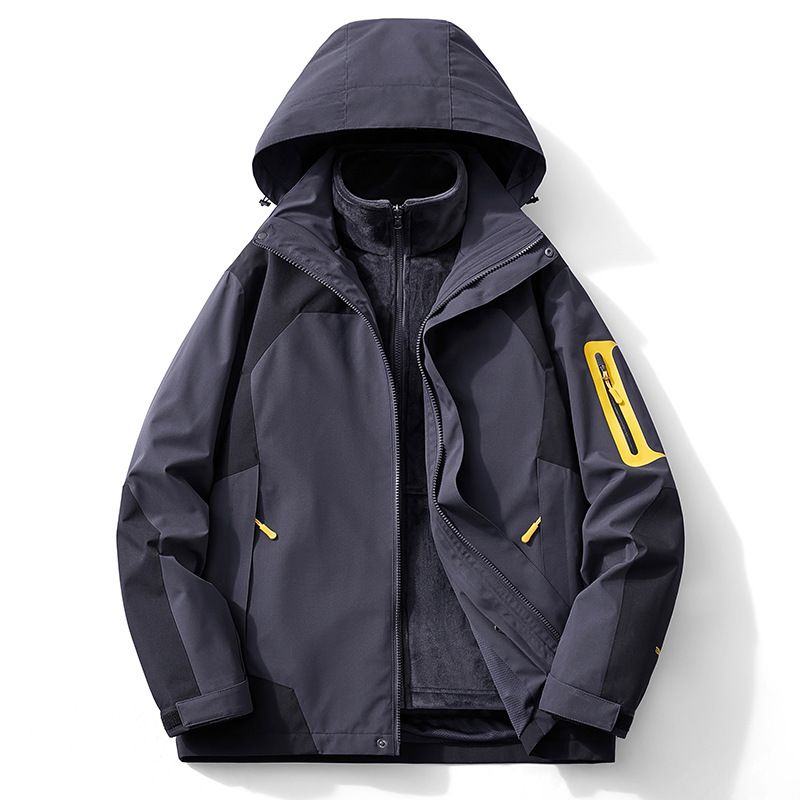 Giacca invernale autunnale con fodera interna ultra morbida staccabile, tuta da trekking 3 in 1, cappotto caldo impermeabile antivento per M e_voghion.com