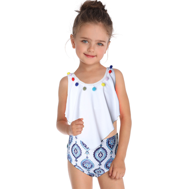 Maillot de bain familial, maillot de bain pour enfants, double bord volant, pour filles_voghion.com