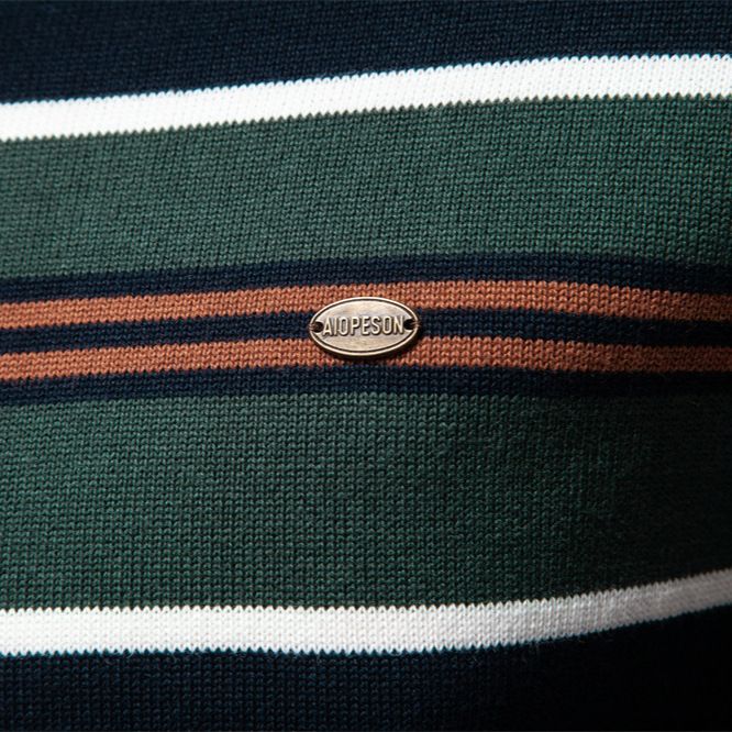 Herrenpullover Halbreißverschluss Strickpullover Lässiges gestreiftes Herrenoberteil_voghion.com