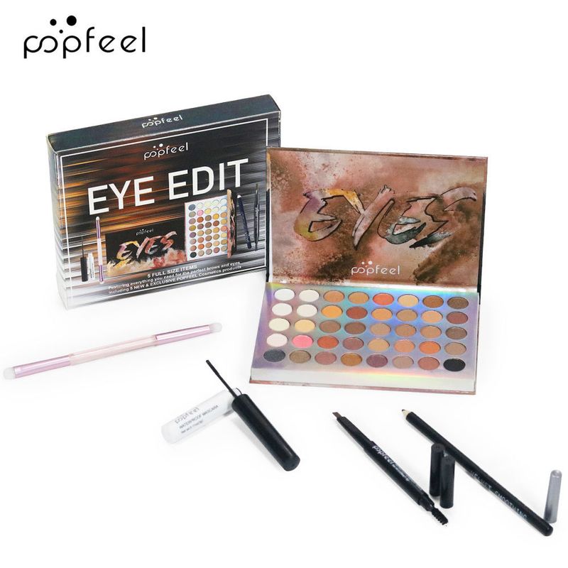 Make-up-Sets POPFEEL 40-Farben-Lidschattenpalette, Mascara, Lidschattenpinsel, Eyeliner, Augenbrauenstift-Kombinationsset, unverzichtbar für Anfänger_voghion.com