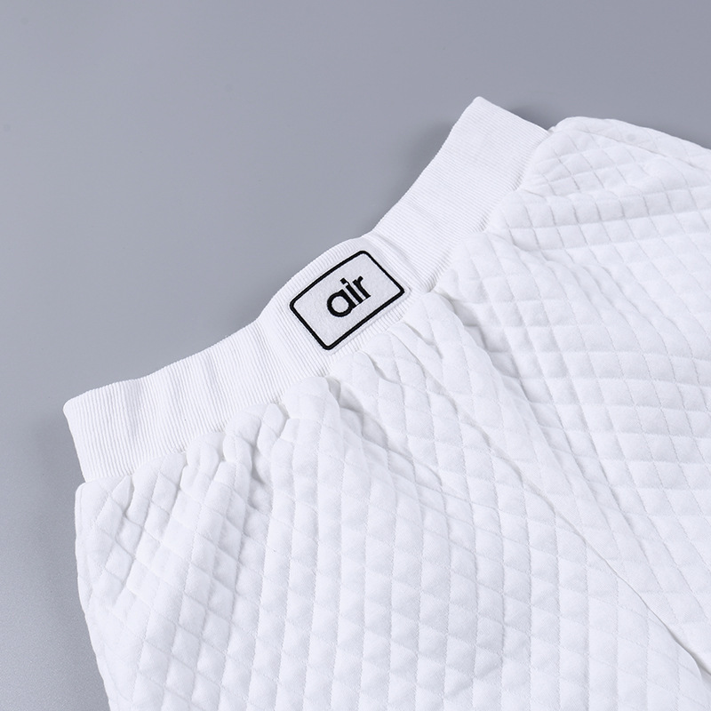2023 Textur Checker Gefälschte Zwei Stück Mit Kapuze Pullover Shorts Set Herbst Mode Casual Sport Frauen_voghion.com