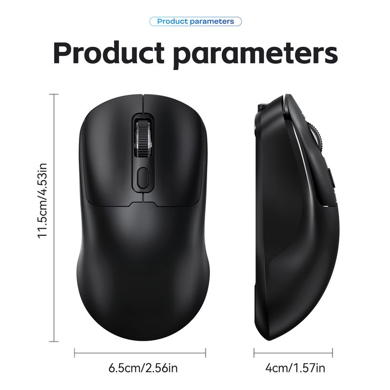 Q3 Wireless Bluetooth Mouse Dual Mode Rechargeable 2.4G Silent Ergonomic Mouse For Laptop & PC, 1600DPI Adjustable, Black/White_voghion.com