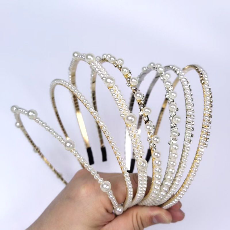 Neue Mode Perle Licht Super Fee Baby Stirnband Handgemachte Fühlen Gebrochen Metall Haar Zubehör Pony Für Frauen_voghion.com