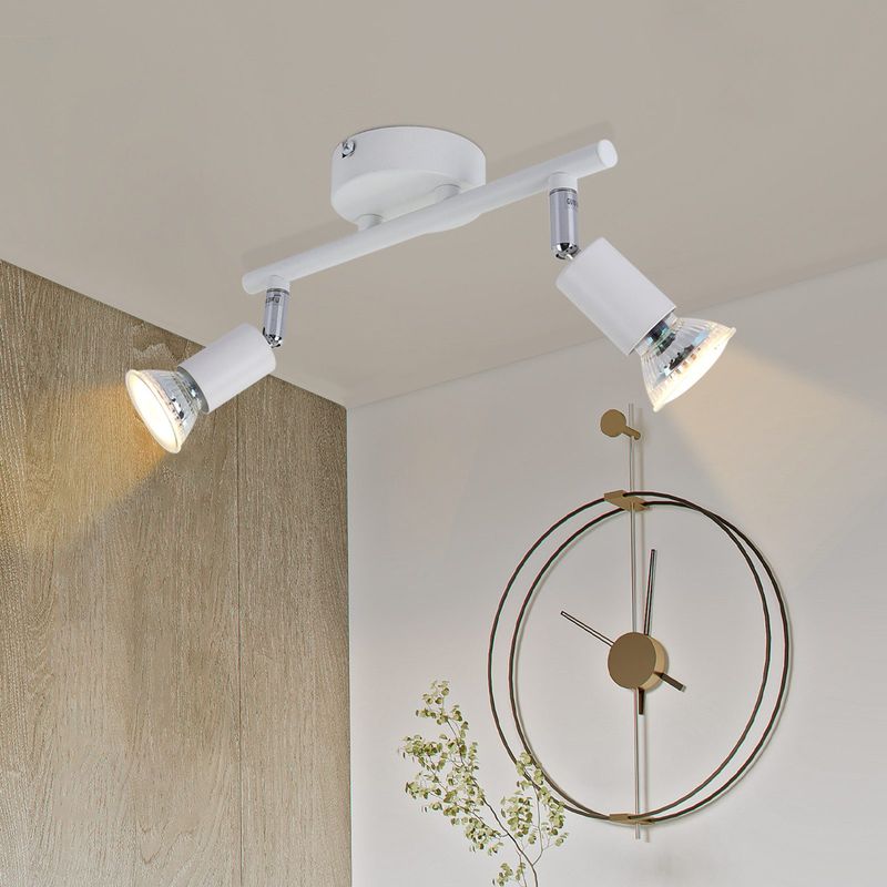 Glitzerlife LED Deckenleuchte GU10 Weiß - Moderne Deckenlampe 2 Flammig Deckenspots Wand Modern Deckenstrahler Für Wohnzimmerlampe Schlafzimmer Badezimmer Küche_voghion.com
