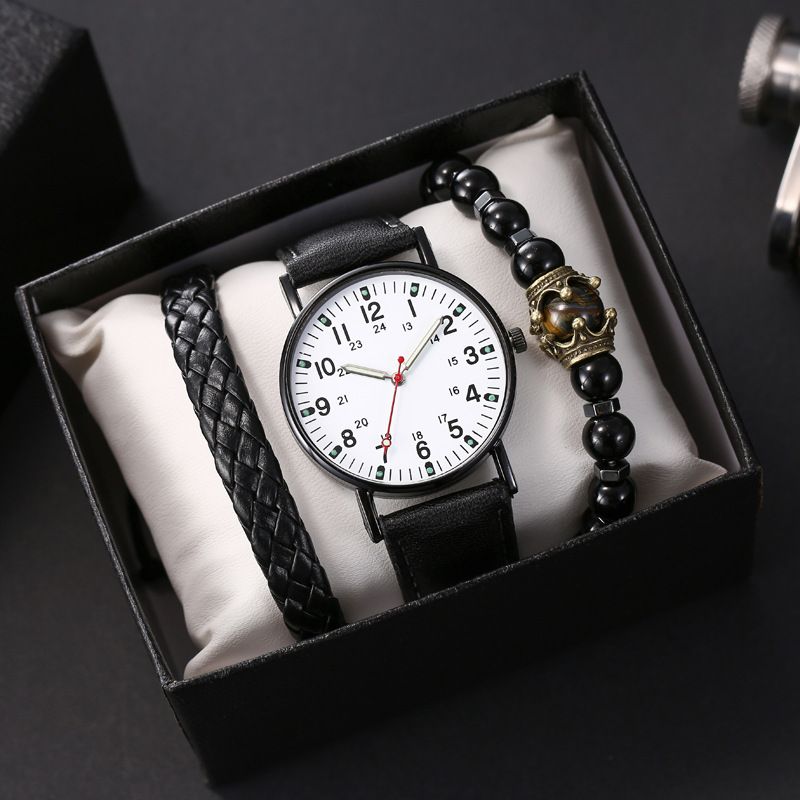 Men's Watches Bracelet Set Watch Watch Quartz Watch Belt Fashion Casual Luminous Watch Men's Watch Three Piece Watch_voghion.com
