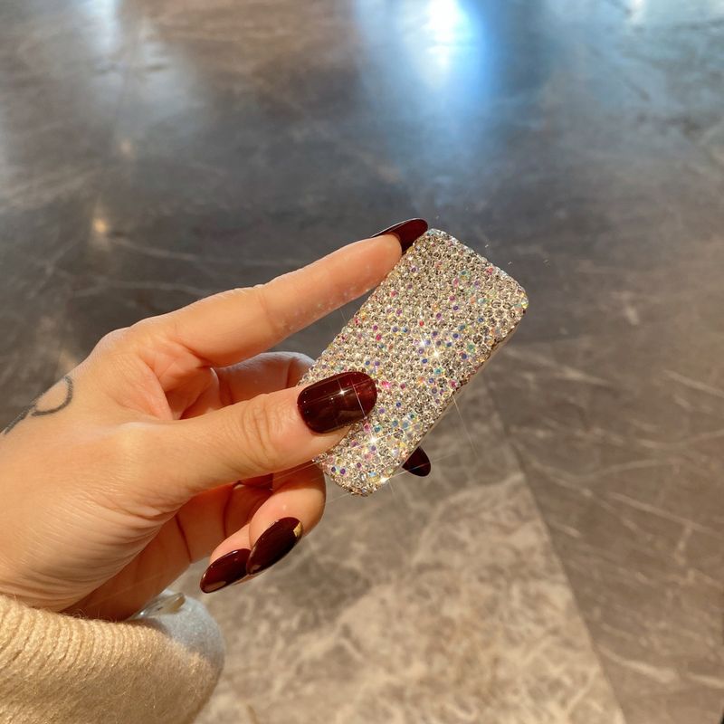 Mini Portable Pill Organizer - Elegant Rhinestone & Plain Plastic Medicine Box, Compact Travel Pill Case For Daily Vitamins & Pills (2 Styles)_voghion.com