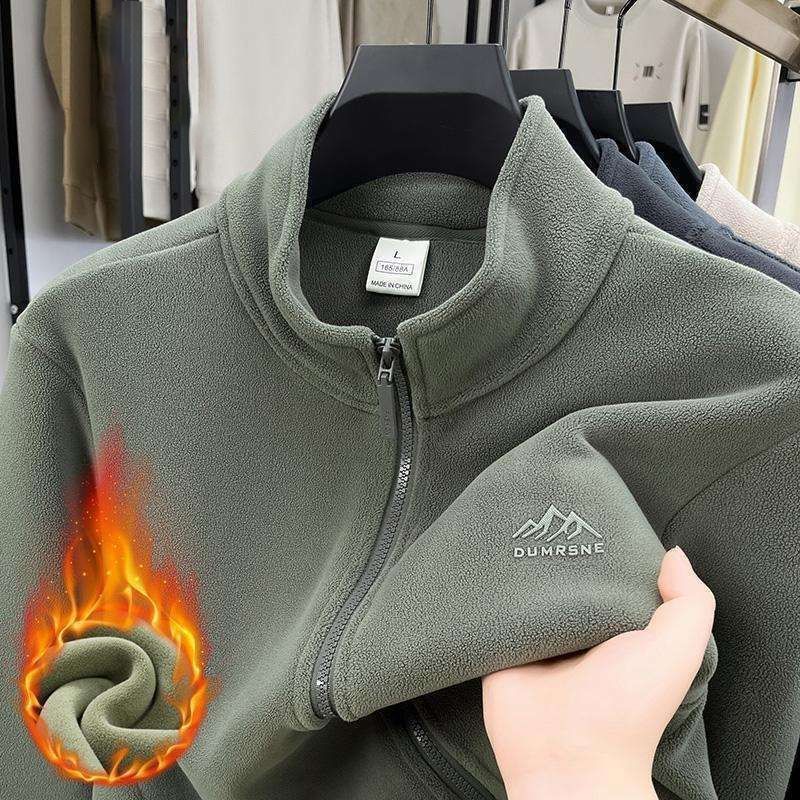 Giacca da uomo, pile double face, cardigan casual spesso e caldo, felpa in pile integrata per autunno e inverno_voghion.com