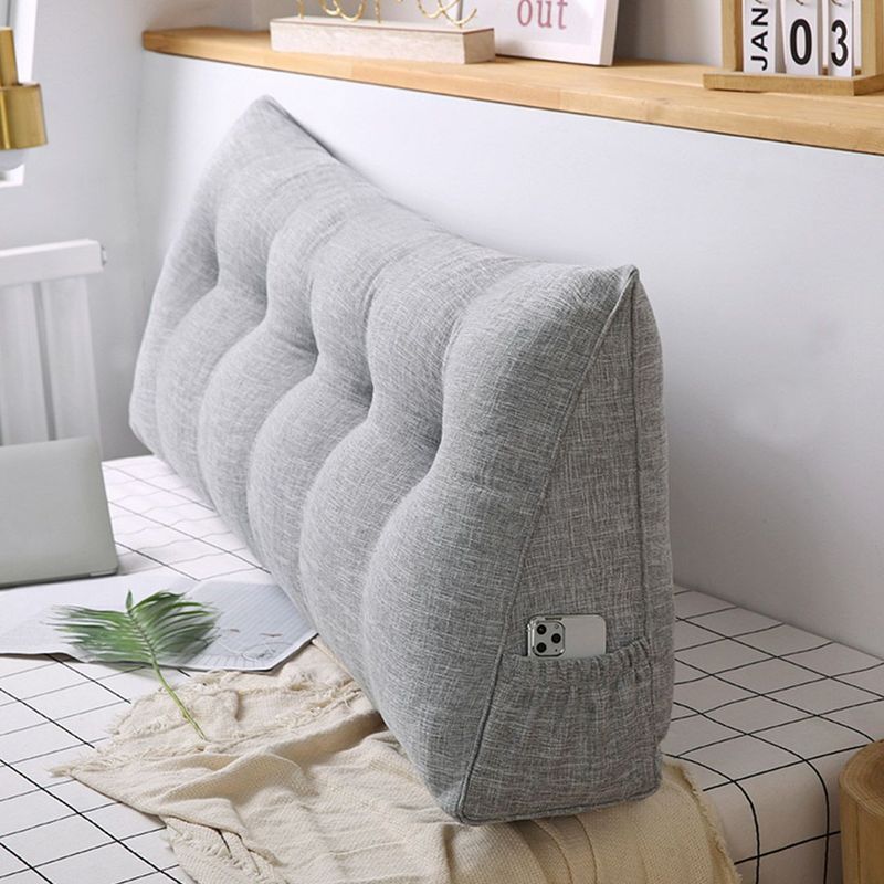 SOGA 4X 100cm Silver Triangular Wedge Bed Pillow Headboard_voghion.com