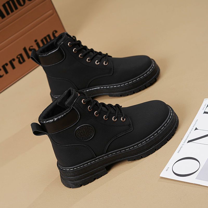2025 New Spring Women's Martin High-Top Yellow Thick Sole British Style Hiking Boots_voghion.com
