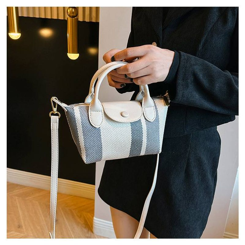 Die neue tragbare Knödeltasche Trendlinie von hochwertigen Stoffstreifen Single-Shoulder Crossbody Bag_voghion.com