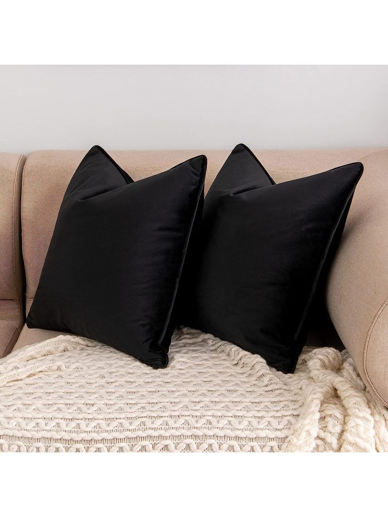 Modernes, minimalistisches Dekokissen – Weiches Polyesterkissen mit Füllung aus PP-Baumwolle – Klassisches Schwarz-Weiß-Design (30 x 50 cm bis 60 x 60 cm, mit/ohne Einsatz)_voghion.com