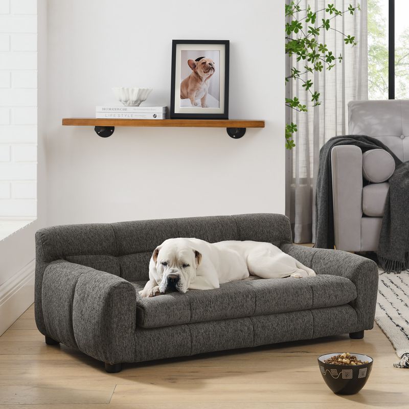 Soft And Comfortable Pet Sofa With Backrest And Armrests, Suitable For Modern Rectangular Pet Sofas For Small And Medium-sized Dogs,-dark Gray_voghion.com