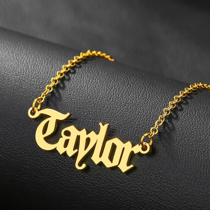 Personalized Necklace English Simple Gift Jewelry Pendant Letter Name Summer_voghion.com