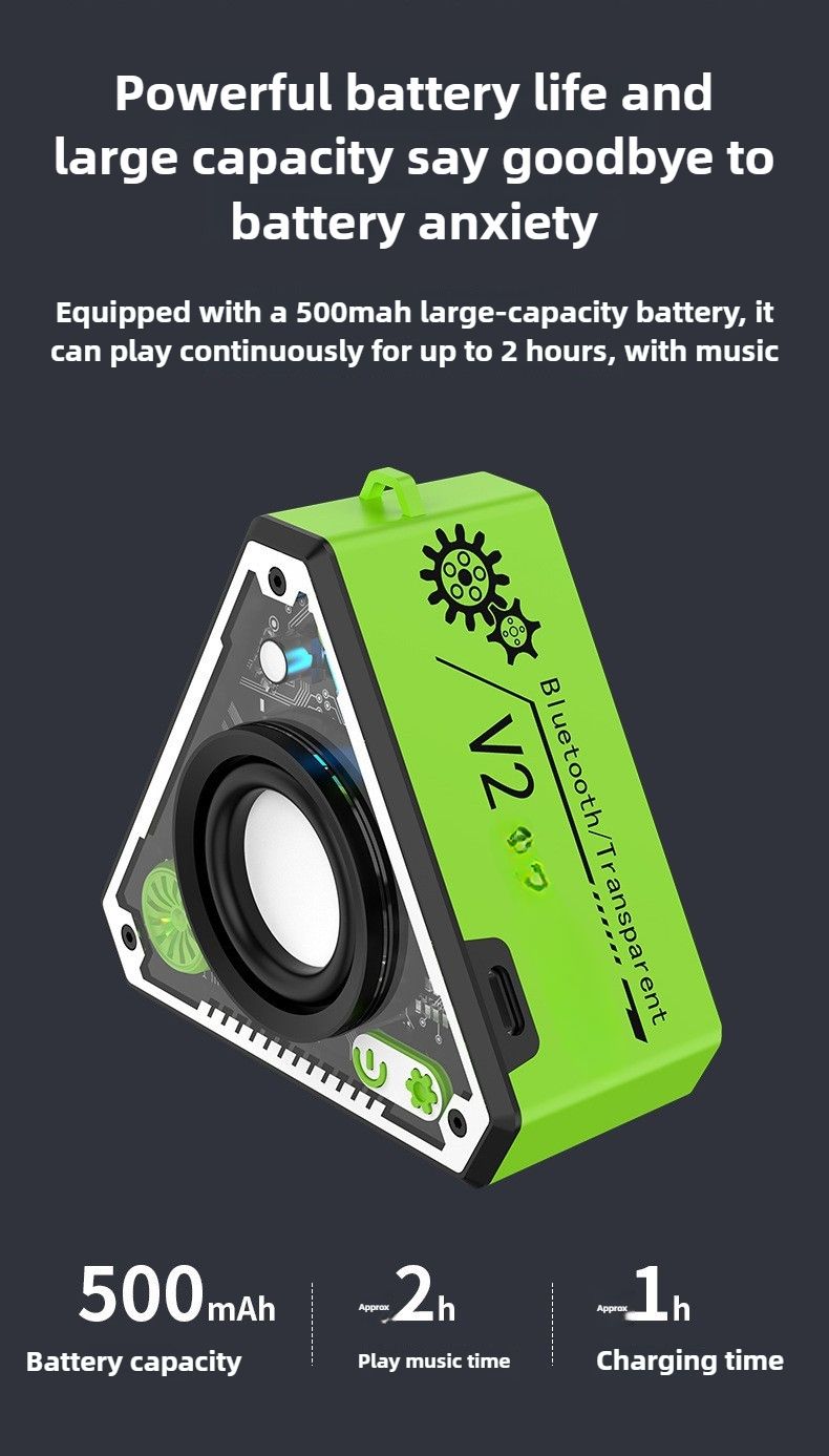 V2 Mini-Subwoofer, hohe Klangqualität, Bluetooth-Lautsprecher, tragbarer Desktop-Stereo-Mecha, kleine Stahlkanone_voghion.com
