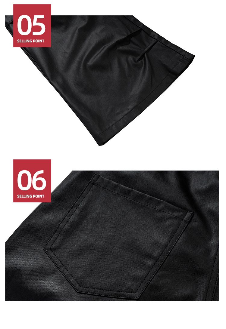 Man's clothing Bright side micro cut casual pants men's and women's black crease fold high street multi-size fashion pants_voghion.com