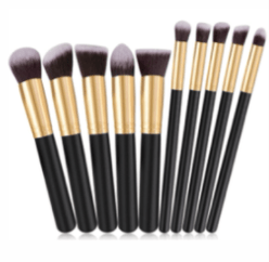 Make-up-Pinsel-Set mit 10 Stück - Schwarz Dropshipping-Produkte_voghion.com