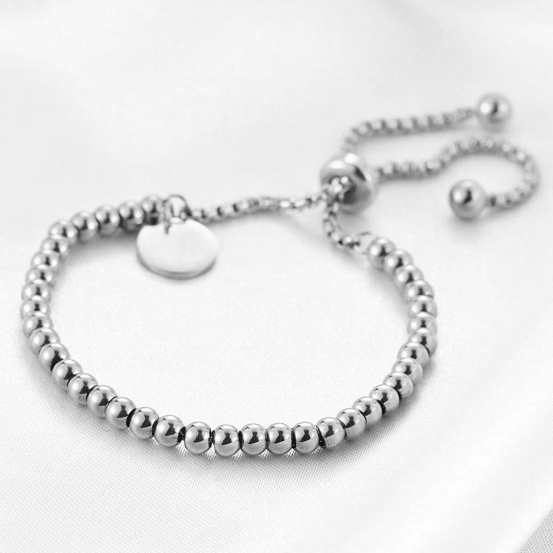 Il nuovo braccialetto InsK Gold in acciaio inossidabile semplice alla moda con etichetta circolare regolabile con perline e lettere per uomo e donna_voghion.com