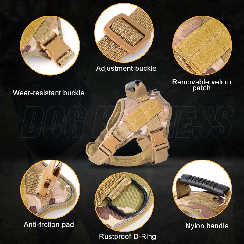 2024 Explosion-Proof Pet Harness Medium And Large Dogs, Breathable Tactical Dog Leash For Aggressive Dogs_voghion.com