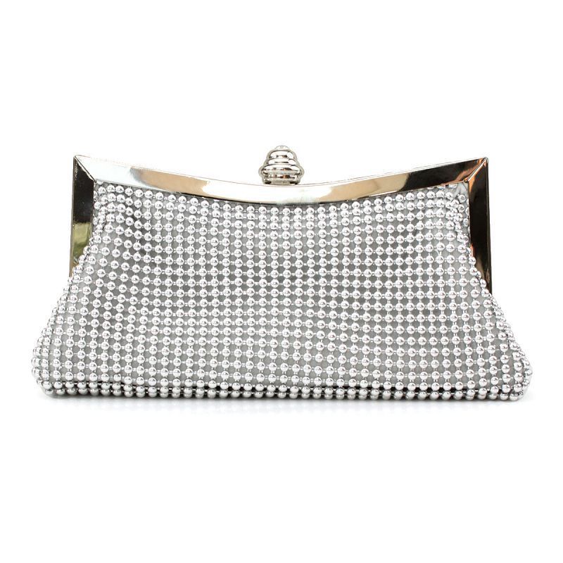 Borsa da sera da sposa con tracolla a mano, perline in alluminio colorate a forma di luna, tempestata di diamanti, per feste e banchetti I02_voghion.com