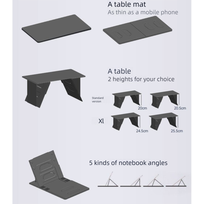 Portable Laptop Tablet Holder Bedside Invisible Stand Foldable Mobile Small Desk Board_voghion.com