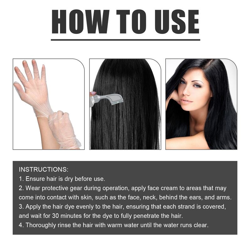 EELHOE Fruit And Vegetable Hair Cream, Natural, Gentle And Long-lasting, Does Not Hurt The Scalp, And The Hair Is Easy To Color. Black Hair Hair Cream_voghion.com