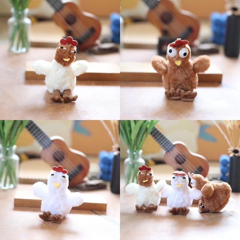 Blowing Bubble Plush Adorable Chicken Keychain Cute Soft Pp Stuffed Animal Cotton_voghion.com