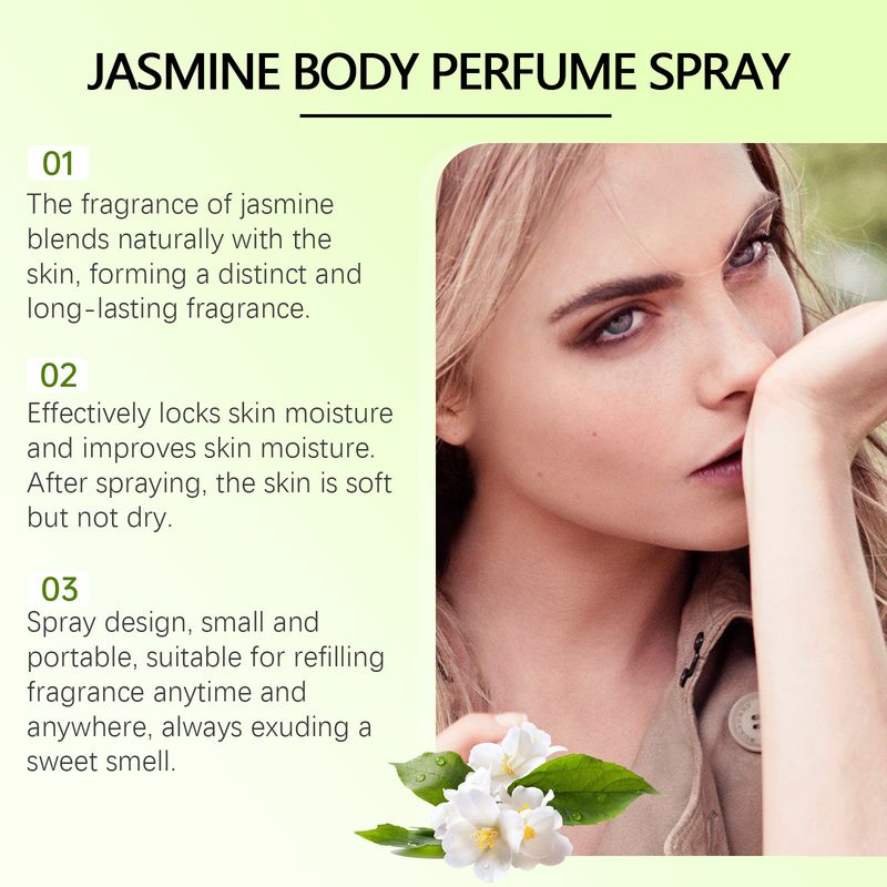 Parfum corporel au jasmin EELHOE, frais et élégant, hydratant pour la peau, léger et parfumé, parfum au jasmin_voghion.com