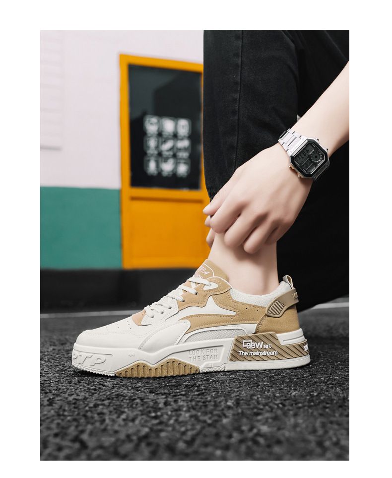 Męskie sznurowane grube tenisówki, buty dla taty buty sportowe, amortyzujące i oddychające buty do biegania koszykówka trening na siłowni_voghion.com