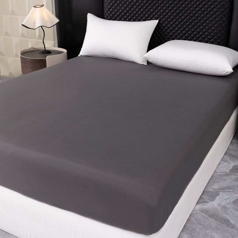 Solid Color Fitted Mattress Protector - Waterproof & Dustproof (Elastic Deep Pocket Hypoallergenic Breathable Fabric Universal Size)_voghion.com
