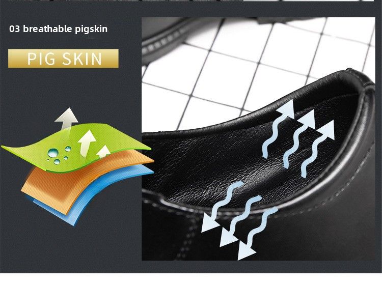 Chaussures en cuir transfrontalières pour printemps et été Chaussures décontractées basses Chaussures pour hommes tout-aller Chaussures de travail noires Chaussures d'affaires de style coréen imperméables pour moi_voghion.com